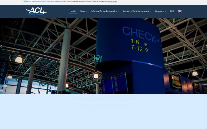 Screenshot of aerogarelajes.azores.gov.pt