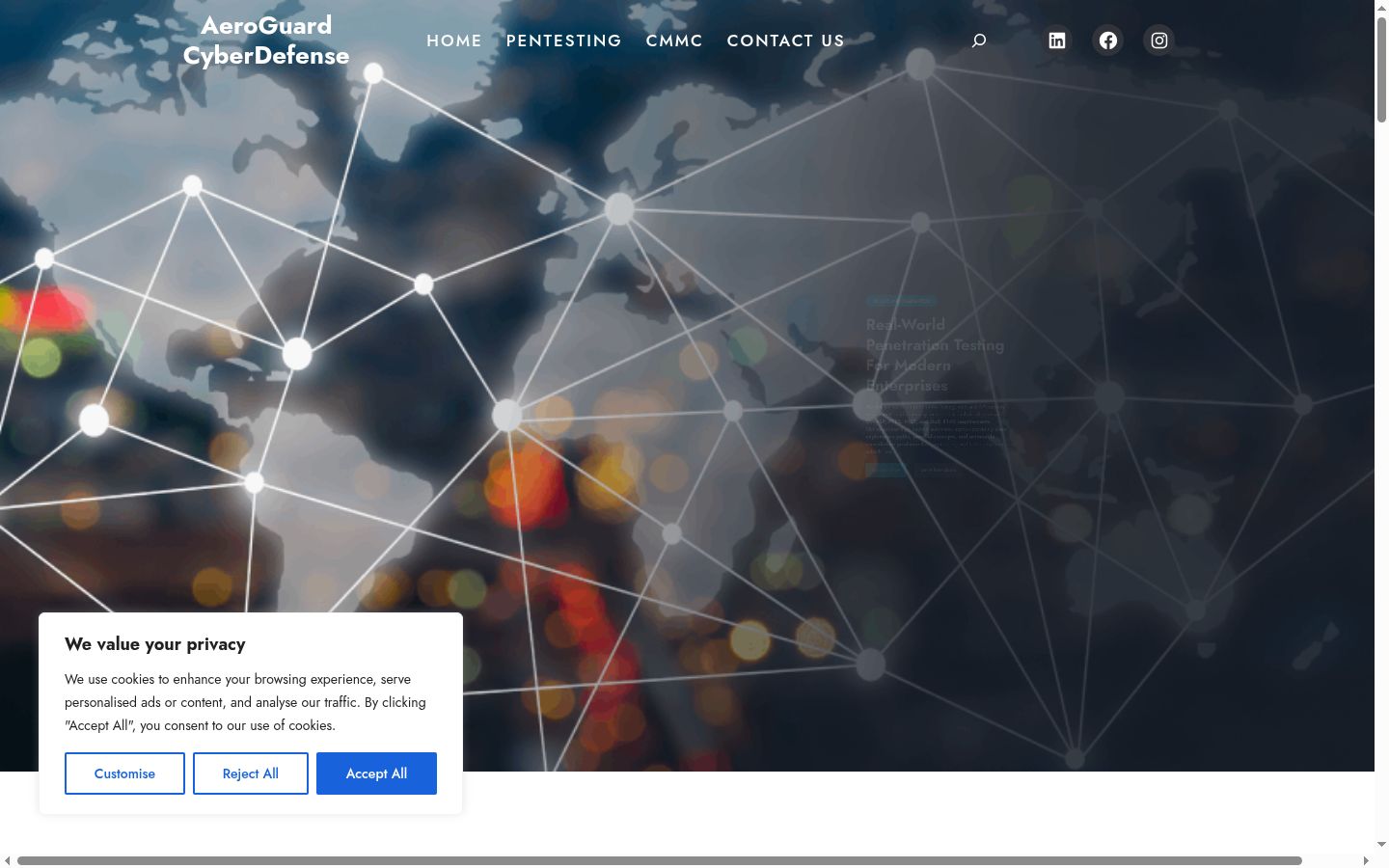 Screenshot del banner di consenso mostrato prima di qualsiasi interazione