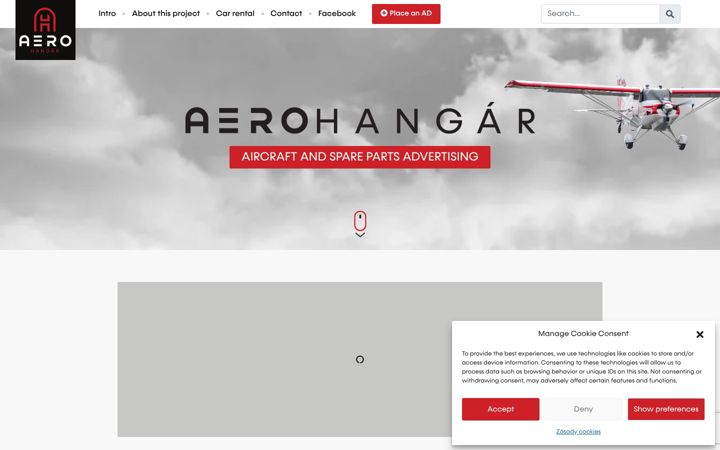 Screenshot von aerohangar.cz