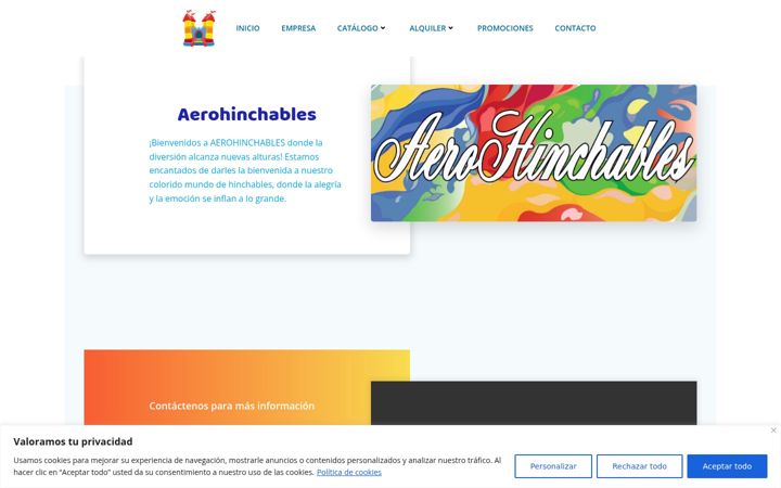 Screenshot von aerohinchables.com
