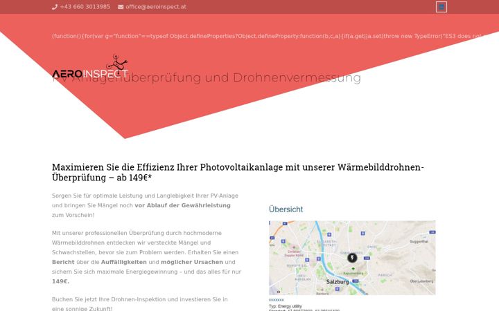 Screenshot von aeroinspect.at