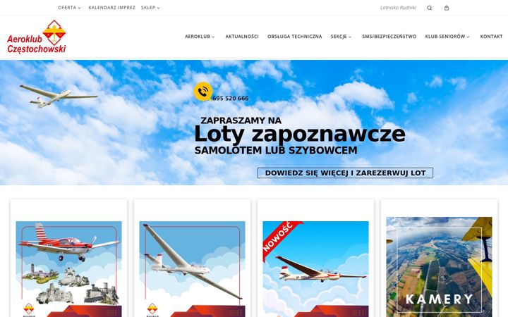 Snímek obrazovky aeroklub-czestochowa.org.pl