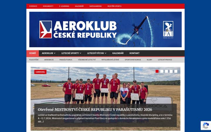 Screenshot of aeroklub.cz
