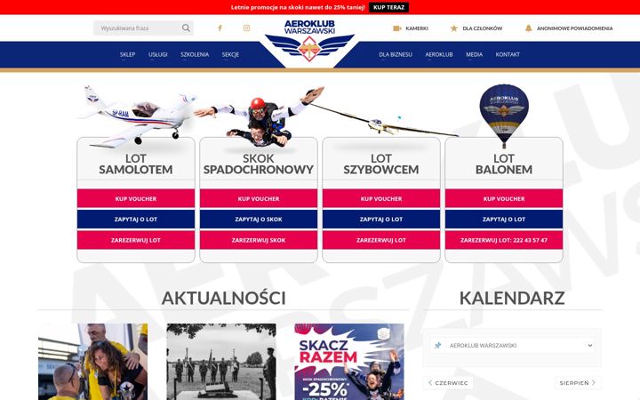 Screenshot of aeroklub.waw.pl