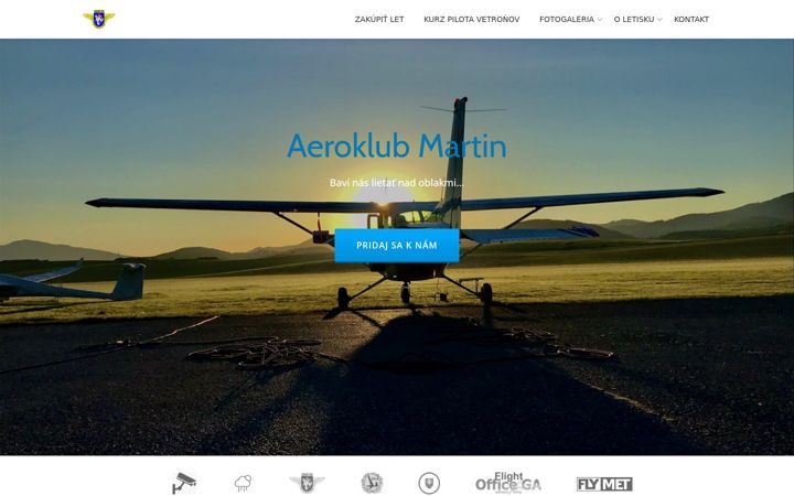 Snímek obrazovky aeroklubmartin.sk