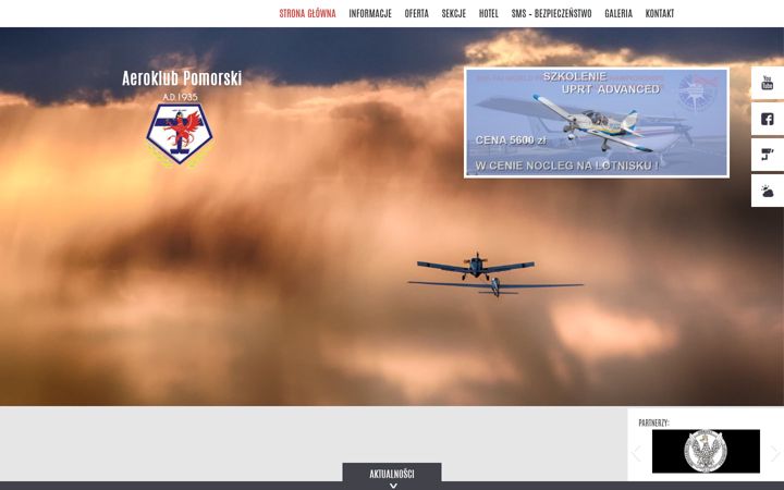 Snímek obrazovky aeroklubpomorski.pl