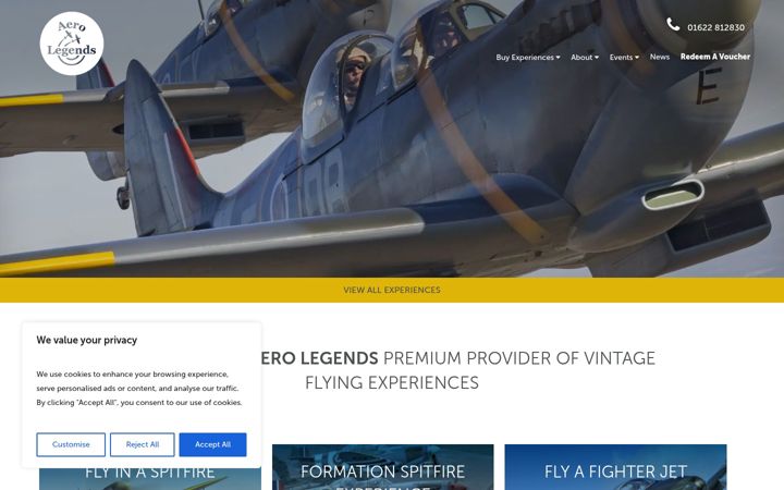 Zrzut ekranu aerolegends.co.uk