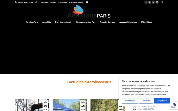Snímek obrazovky aeroliansparis-gestion.fr