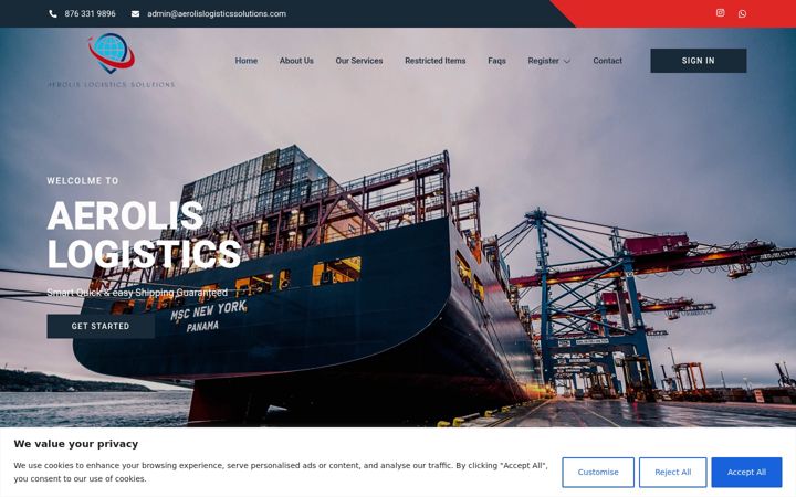 Screenshot of aerolislogisticssolutions.com