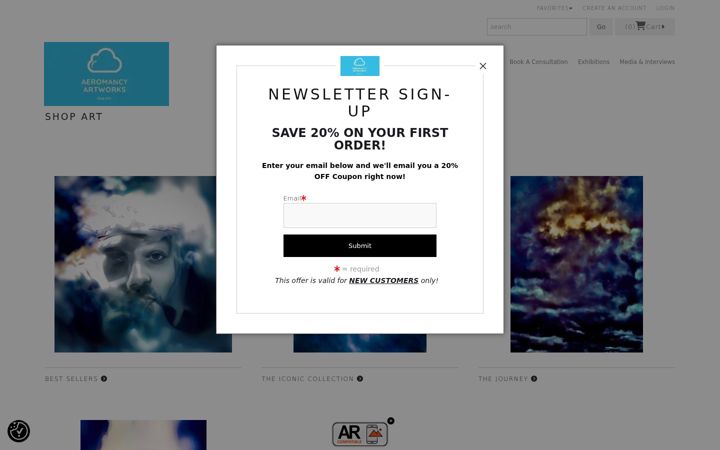 Screenshot of aeromancyartworks.com