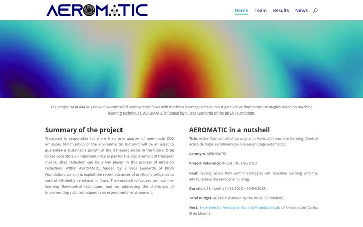 Zrzut ekranu aeromatic-project.uc3m.es