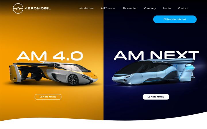 Screenshot of aeromobil.com