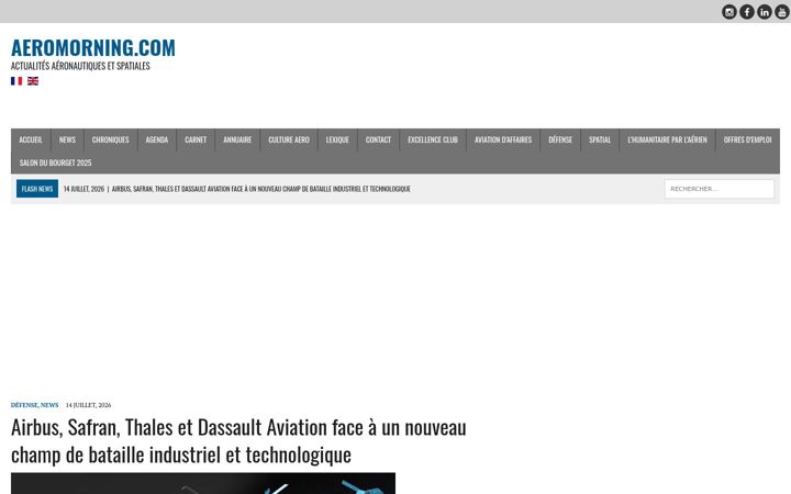Screenshot of aeromorning.com