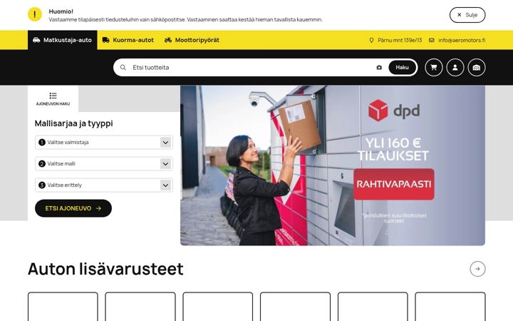 Skærmbillede af aeromotors.fi