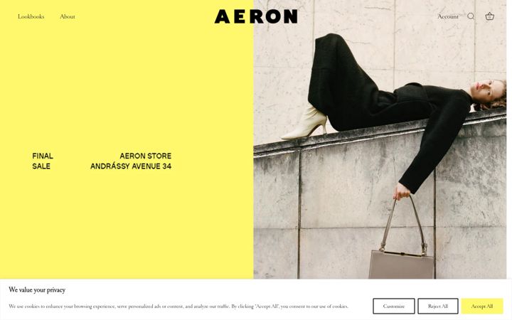 Screenshot von aeron.com