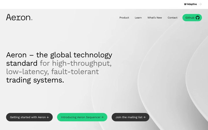 Screenshot of aeron.io