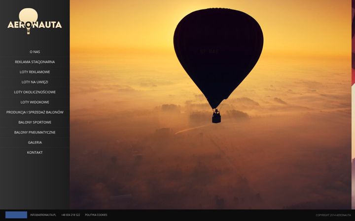 Screenshot of aeronauta.pl