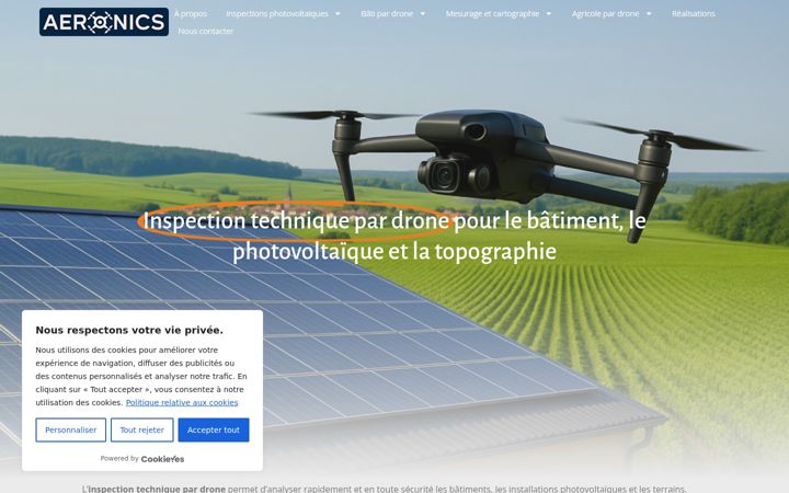 Screenshot of aeronics.fr