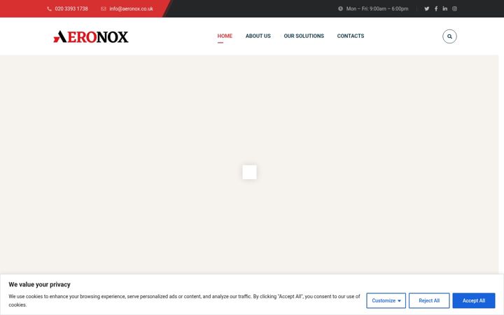 Screenshot of aeronox.co.uk