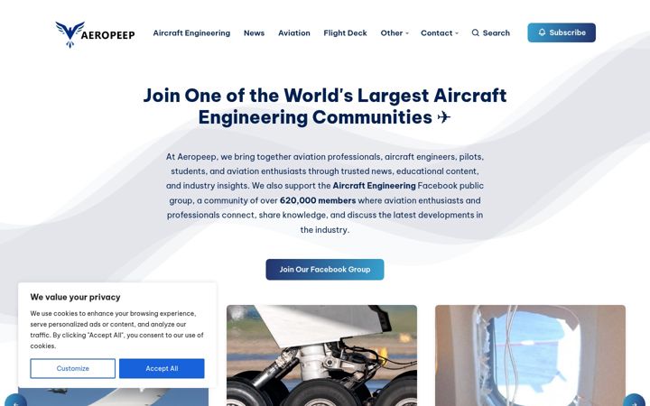 Screenshot von aeropeep.com