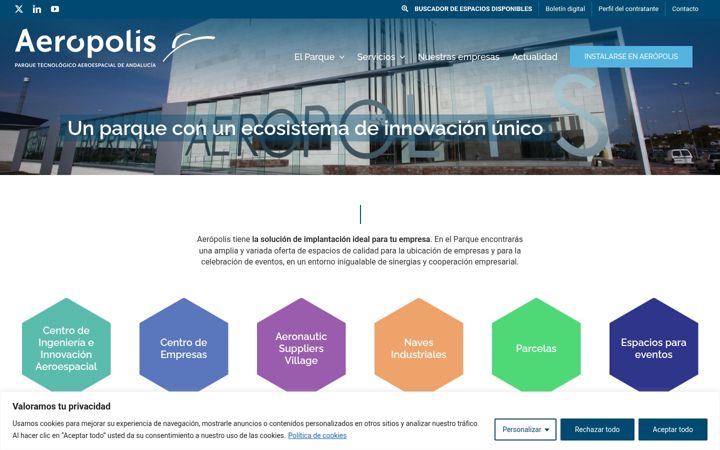 Snímek obrazovky aeropolis.es