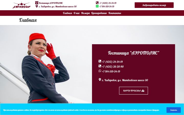 Screenshot of aeropolisdv.ru