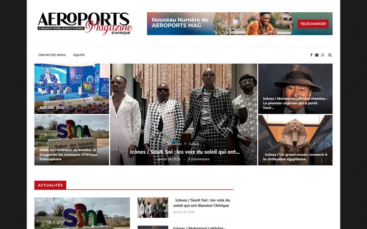 Snímek obrazovky aeroportafricamag.com