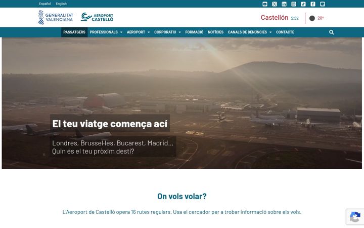 Snímek obrazovky aeroportcastello.com