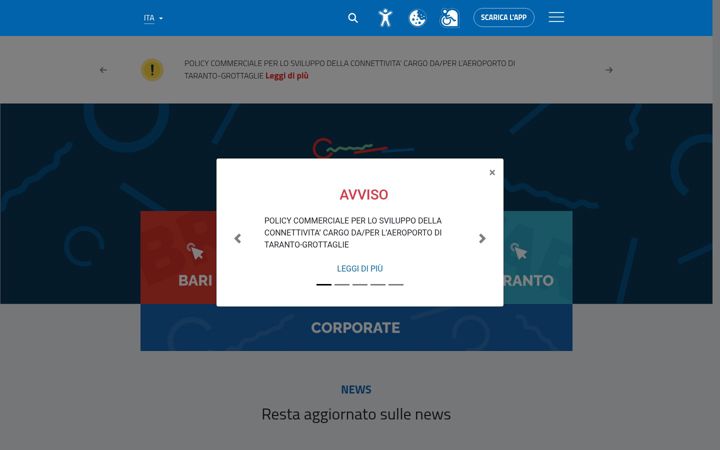 Screenshot of aeroportidipuglia.it