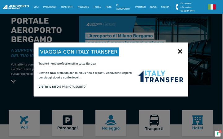 Screenshot of aeroportobergamo.com