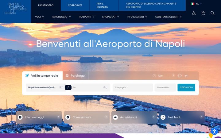 Ekraanipilt saidist aeroportodinapoli.it