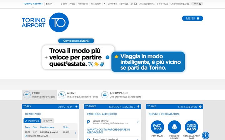 Screenshot of aeroportoditorino.it