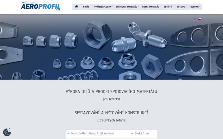 Skjámynd af aeroprofil.cz