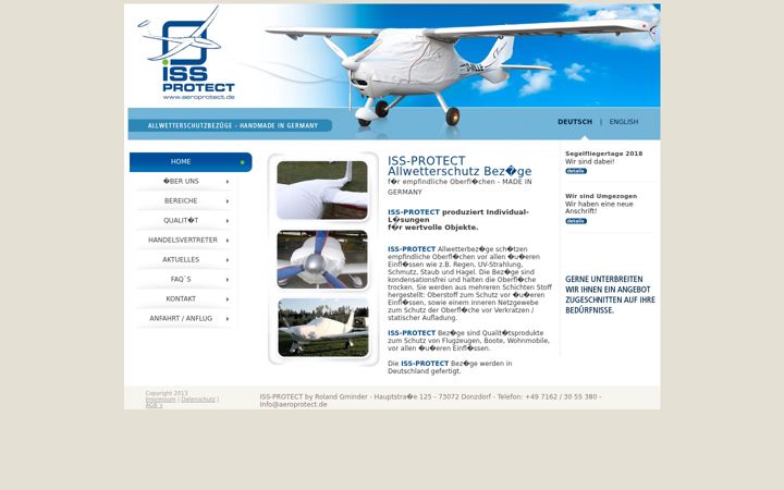 Screenshot of aeroprotect.de
