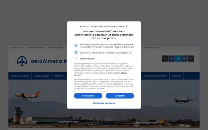 Screenshot of aeropuertoalmeria.info