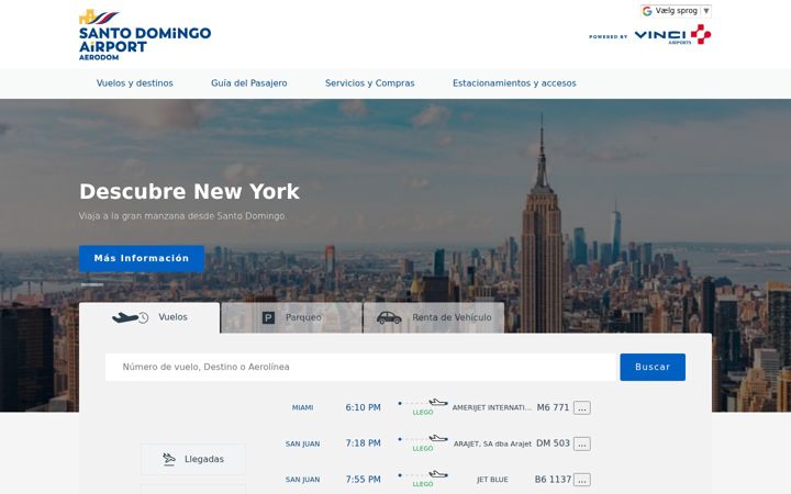 Screenshot di aeropuertolasamericas.com