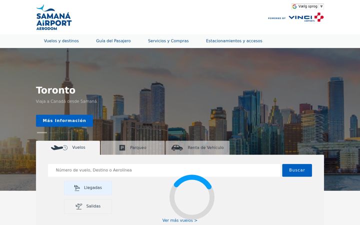 Screenshot of aeropuertosamana.com