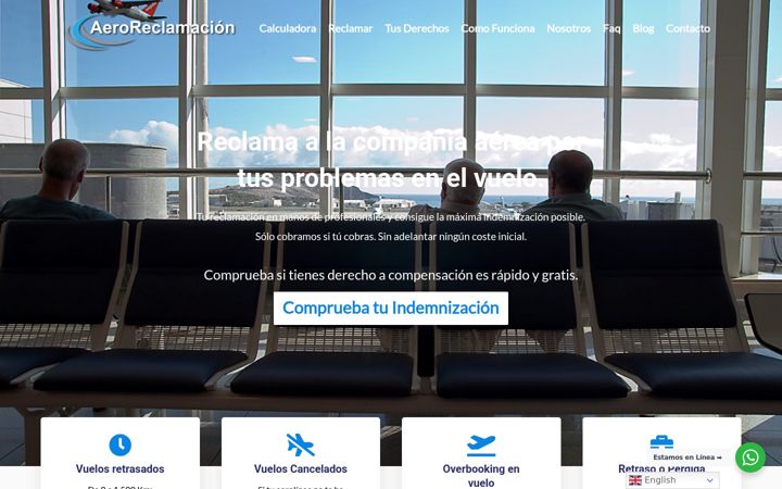 Captura de pantalla de aeroreclamacion.com