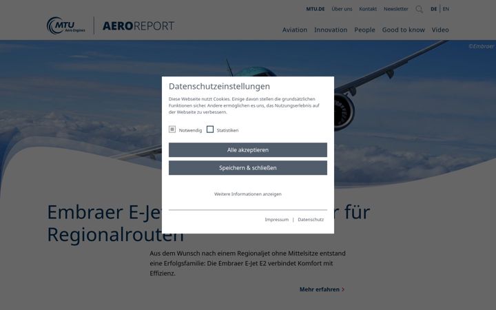 Screenshot of aeroreport.de