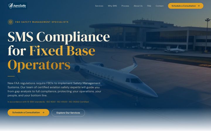 Screenshot of aerosafeconsulting.com