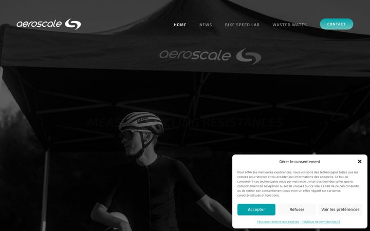 Screenshot of aeroscale.bike