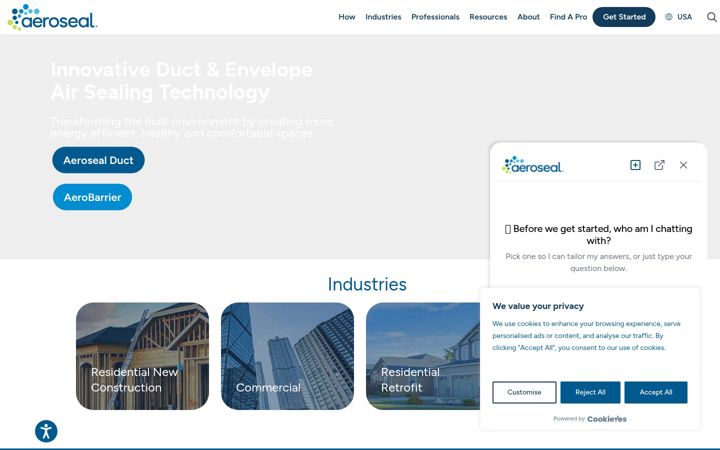 Captura de pantalla de aeroseal.com