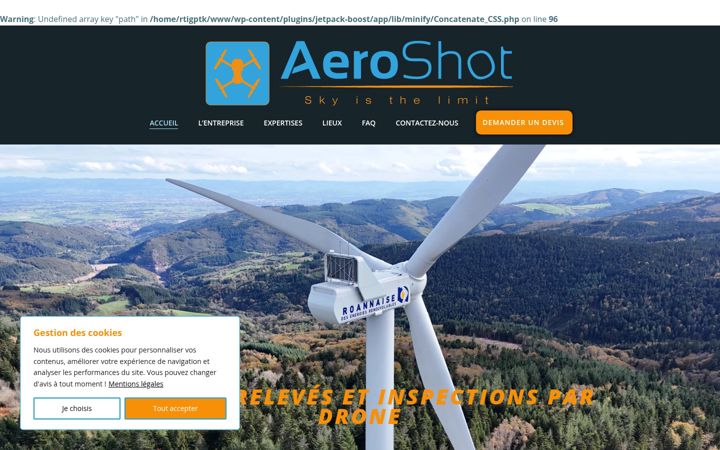 Screenshot of aeroshot.fr