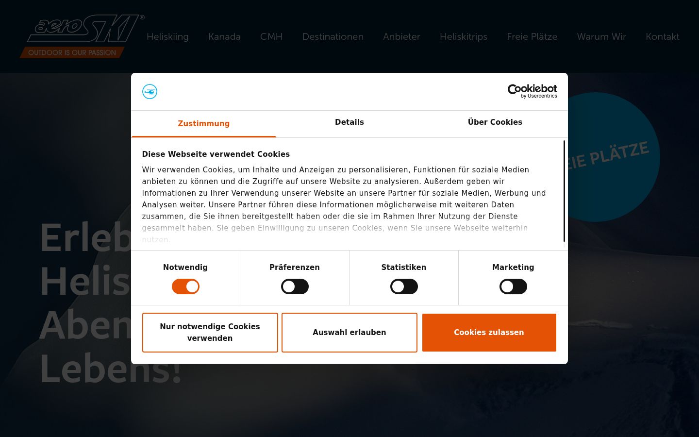 Screenshot tal-banner tal-kunsens muri qabel kwalunkwe interazzjoni
