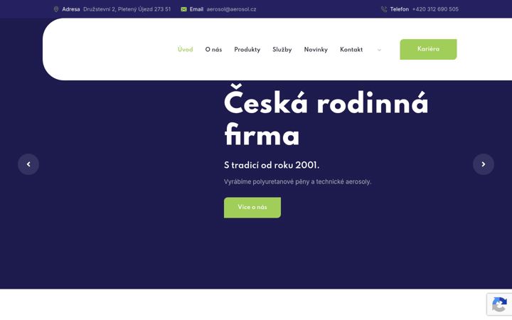 Screenshot van aerosol.cz