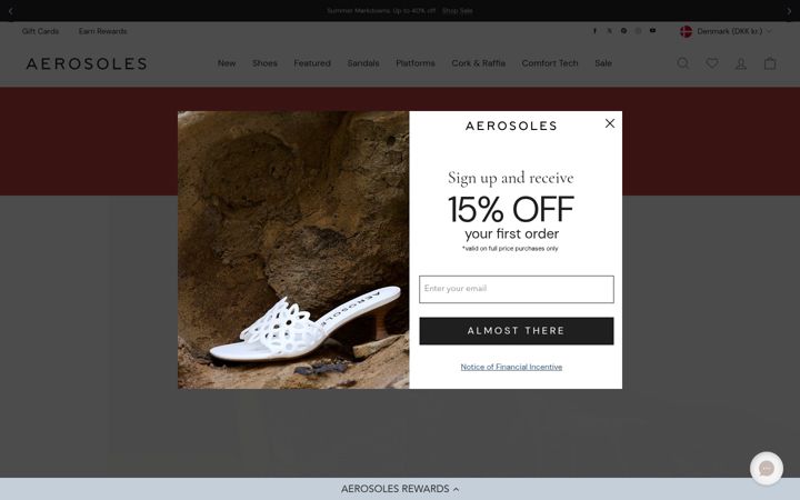 Screenshot of aerosoles.com