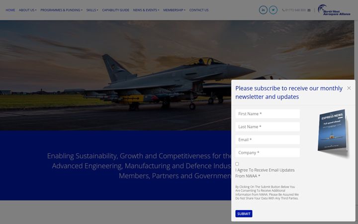 Screenshot of aerospace.co.uk