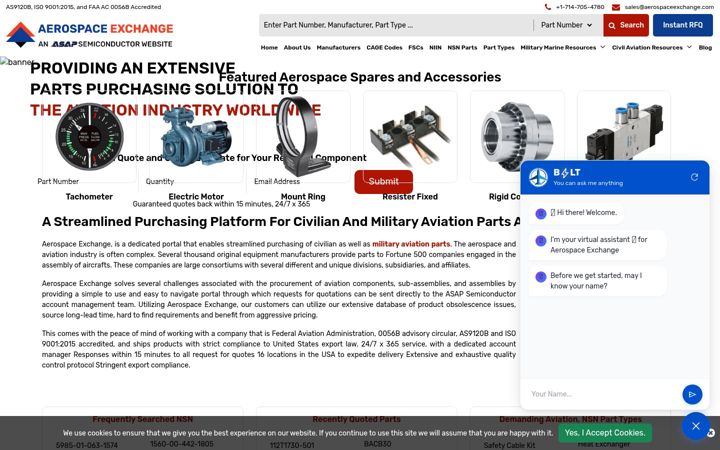 Screenshot of aerospaceexchange.com