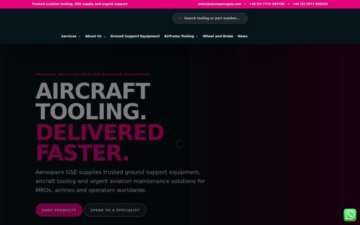 Ekraanipilt saidist aerospacegse.com