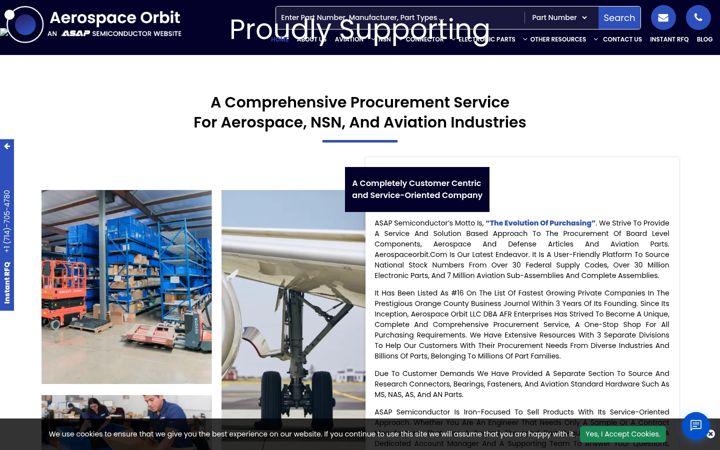 Screenshot of aerospaceorbit.com